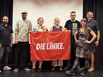 Bild mit dem neuen Kreisvorstand Die Linke Groß-Gerau